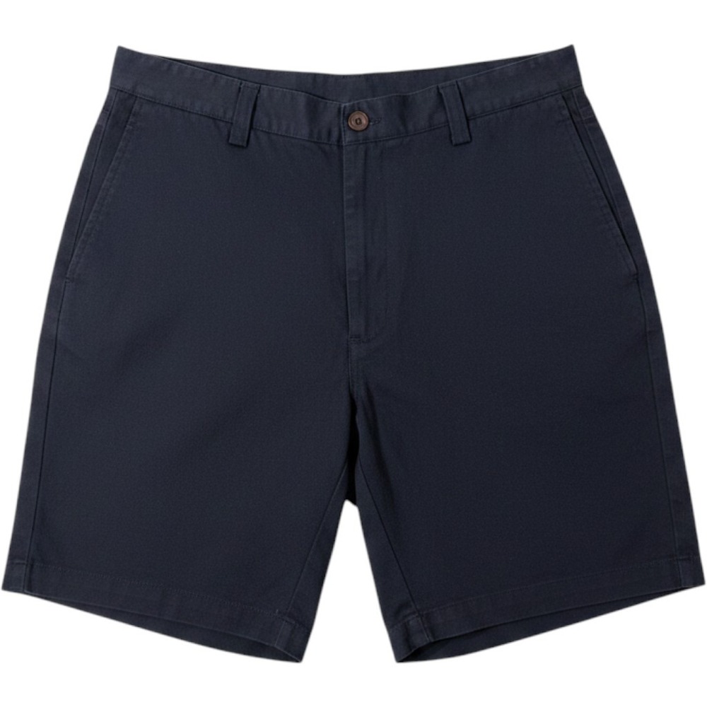 Chaps Chino Shorts Mens 34 Navy Blue Flat Front Cotton Twill Casual Classic